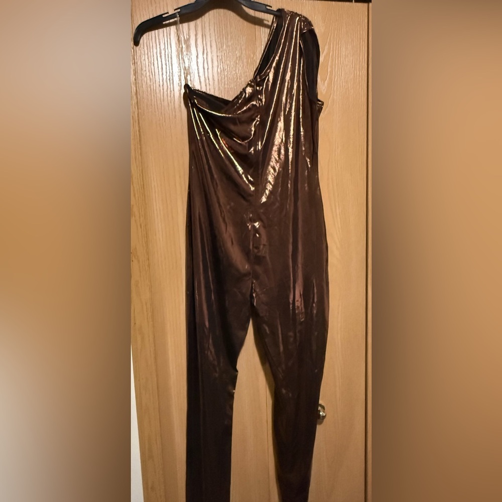 Fashion Nova Metallic Bronze Jumpsuit - Picture 5 of 5